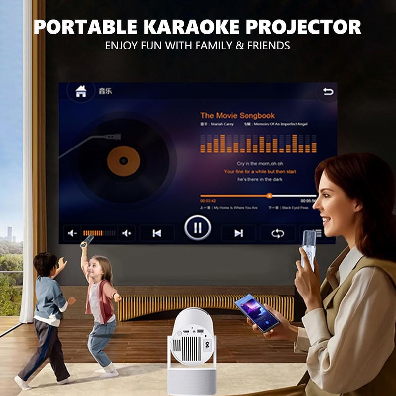 Chicdaze Mini Projector, Portable Projector, Smart Projector Support 4K 1080P with Dual-Band WIFI6 5G Wireless 5.4 Bluetooth, 160 ANSI, Auto Keystone Correction for Home Bedroom Outdoor, HY300PRO KTV - Image 3